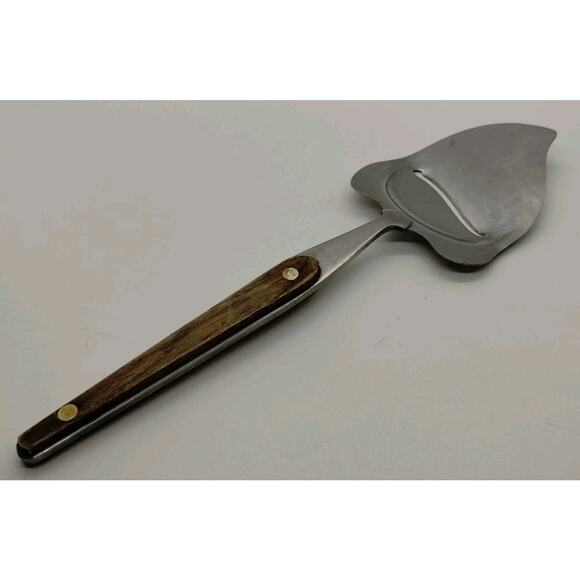 Vintage Cheese Knife - Cut Slice Serve - Wood Handle Stainless Blade JAPAN - Picture 2 of 6